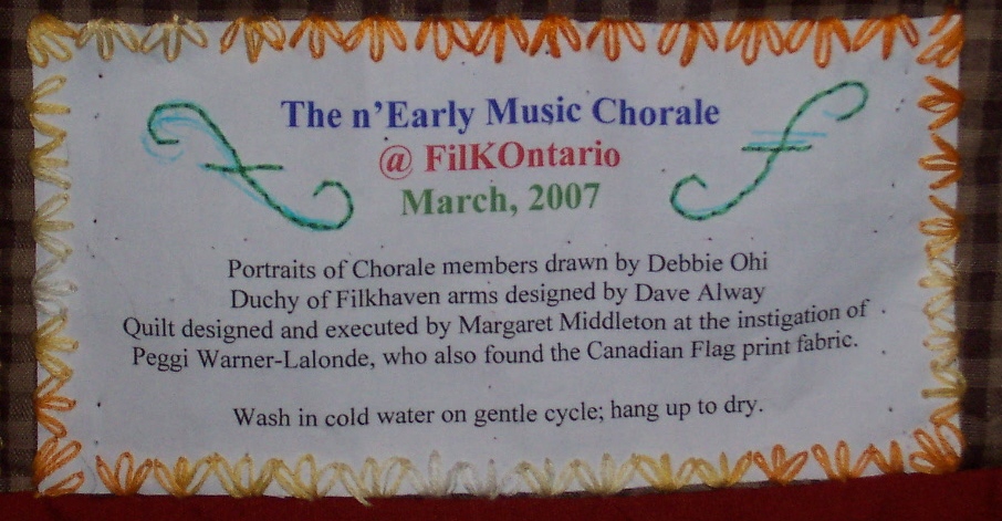Label from NMC quilt
